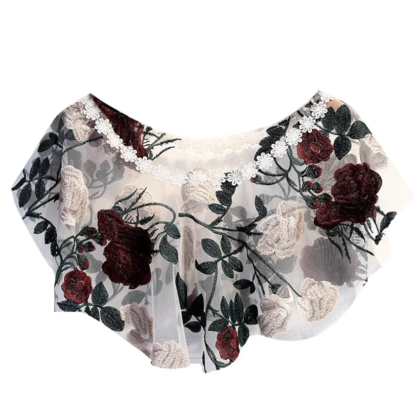 Capas elegantes femininas bordadas xale, capa solta, renda, bolero, acessórios, casacos, blusas de festa para meninas, pulôveres WZ2389