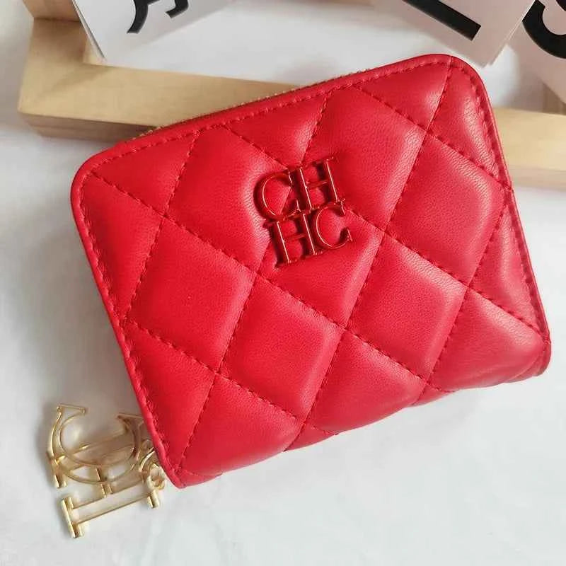 CH Exquisite Brand Logo Women's Wallet New Exquisite Luxury Short Style Solid Color Coin Women's Wallet High Quality PU Material