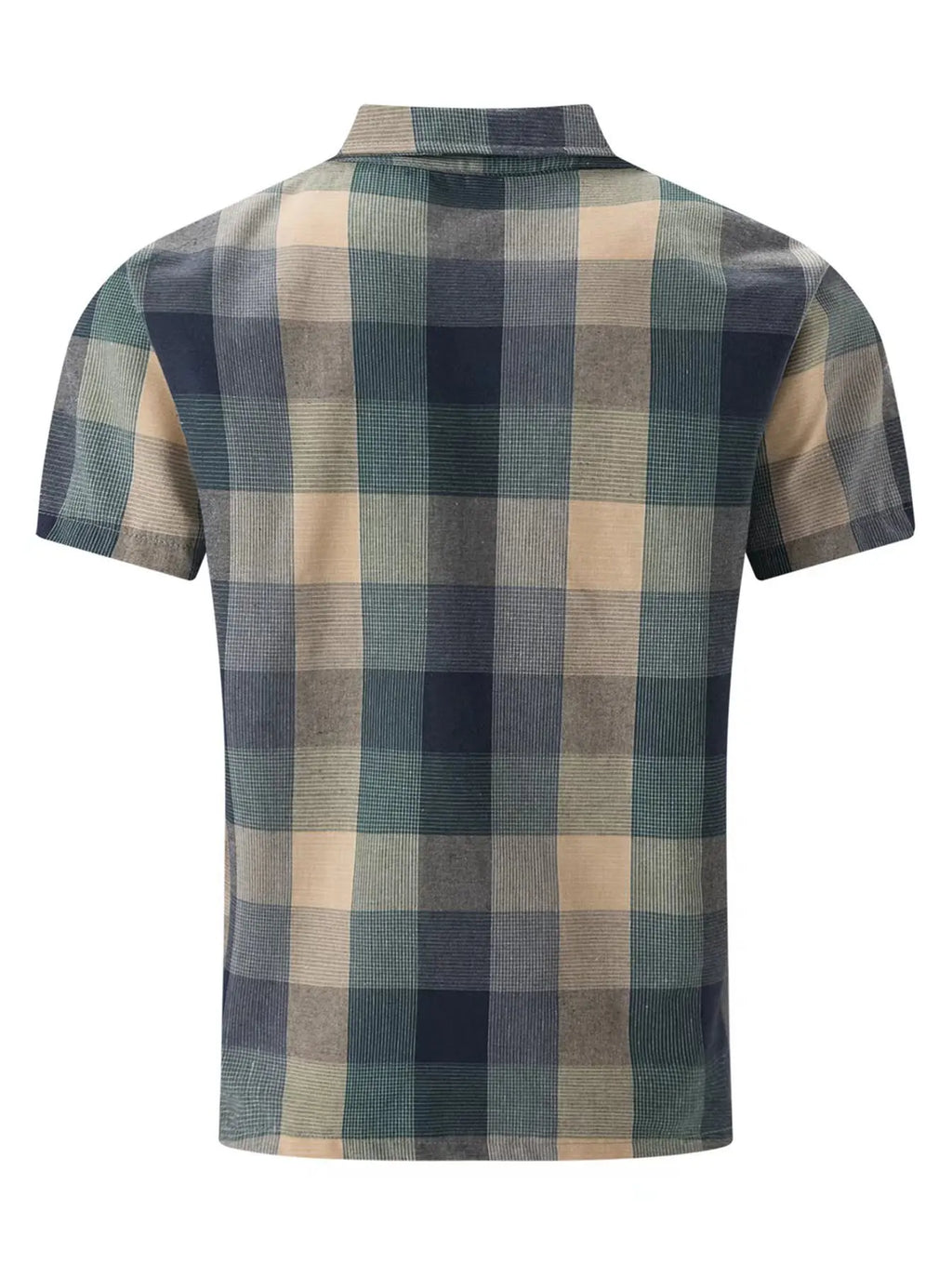 2024 Cross Border Amazon Summer New Plaid Shirt Summer Men's Short Sleeve Lapel Youth Casual Short Sleeve Men's Shirt