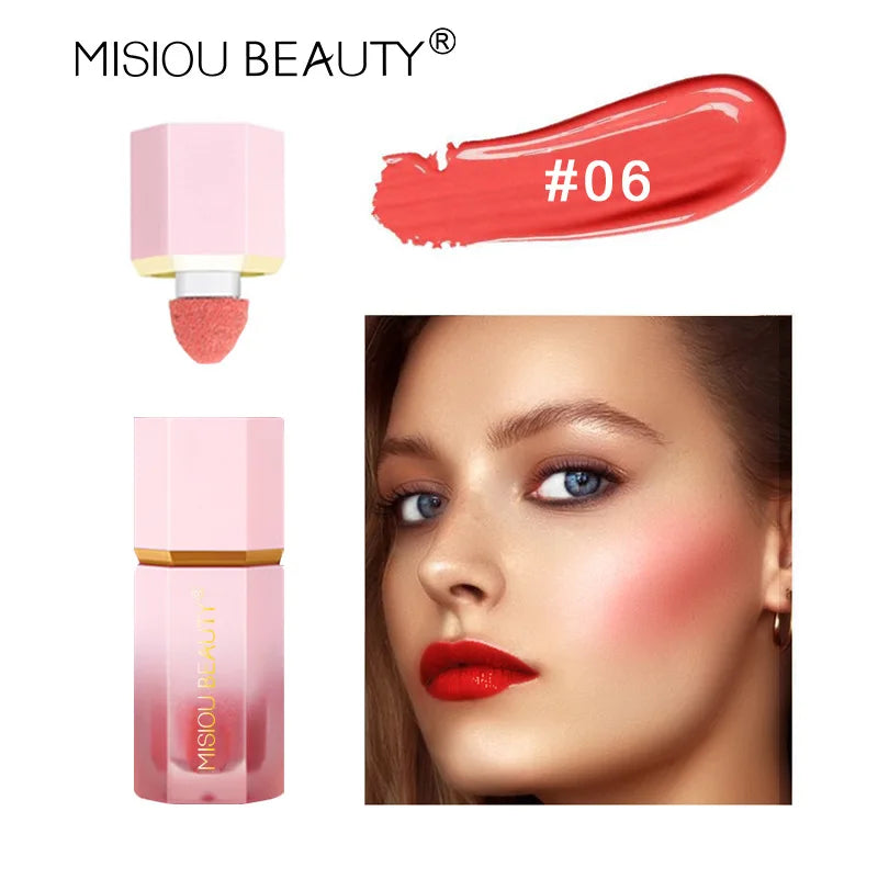 Blush líquido fosco em bastão, blush em creme de cor duradoura e fácil de usar para lábios e bochechas, corretivo à prova d'água e gloss labial.