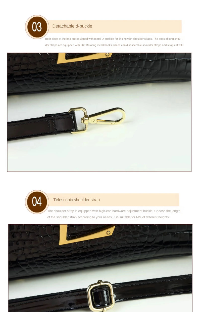 Genuine Leather Women Handbags Alligator Pattern Large Capacity Tote Bag Fashion Mother Bag 2025 New All-match Portable Bags