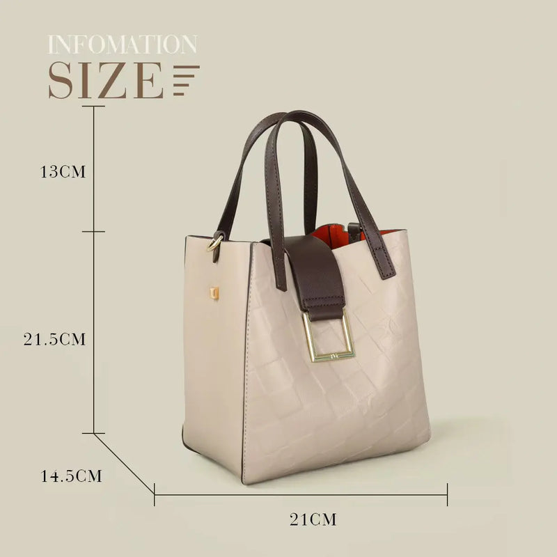 PG Bolsa Feminina Tote Nova Bolsa de Compras de Presente em Aço com Relevo e Pão de Mão
