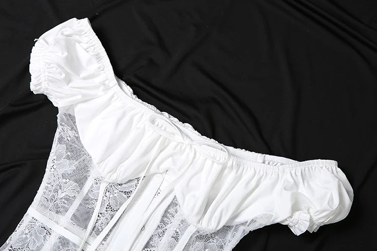 Weird Puss Sexy Elegant 2 Piece Set Women Slash Neck Single-Breasted Top+Ruched Ribbon Patchwork Skirt Chic Birthday Party Suits