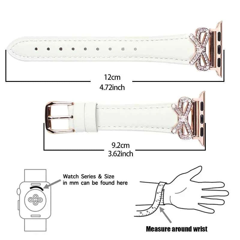 Bow strap+Diamond case for Apple Watch 40/41/42/44/45/46/49 For Fashion+Elegant Women's iWatch series11 10 987 654 accessories