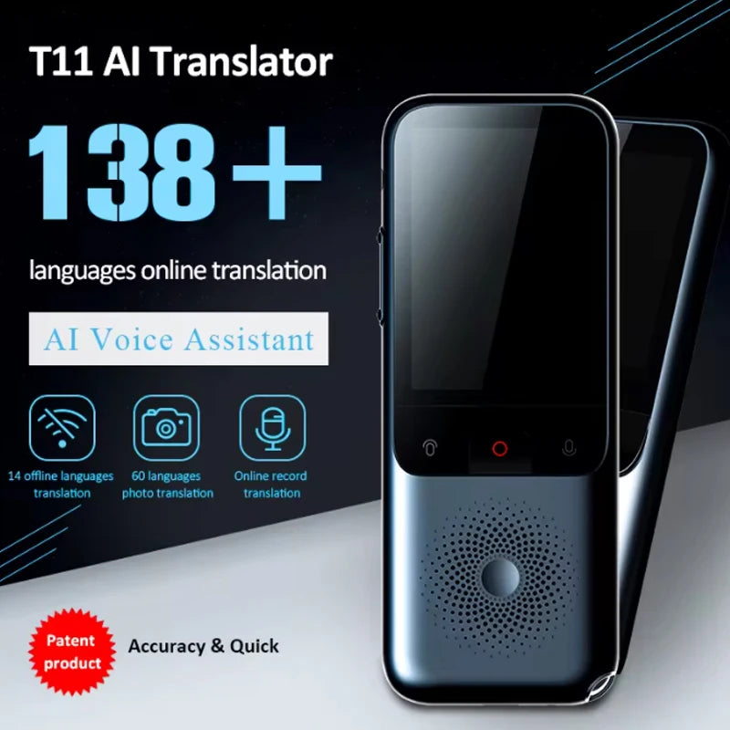 T11 138 Tradutor Inteligente de Idiomas, 2025 Tradutor de Fala Portátil Tradutor de Fala Inteligente de IA Offline em Tempo Real
