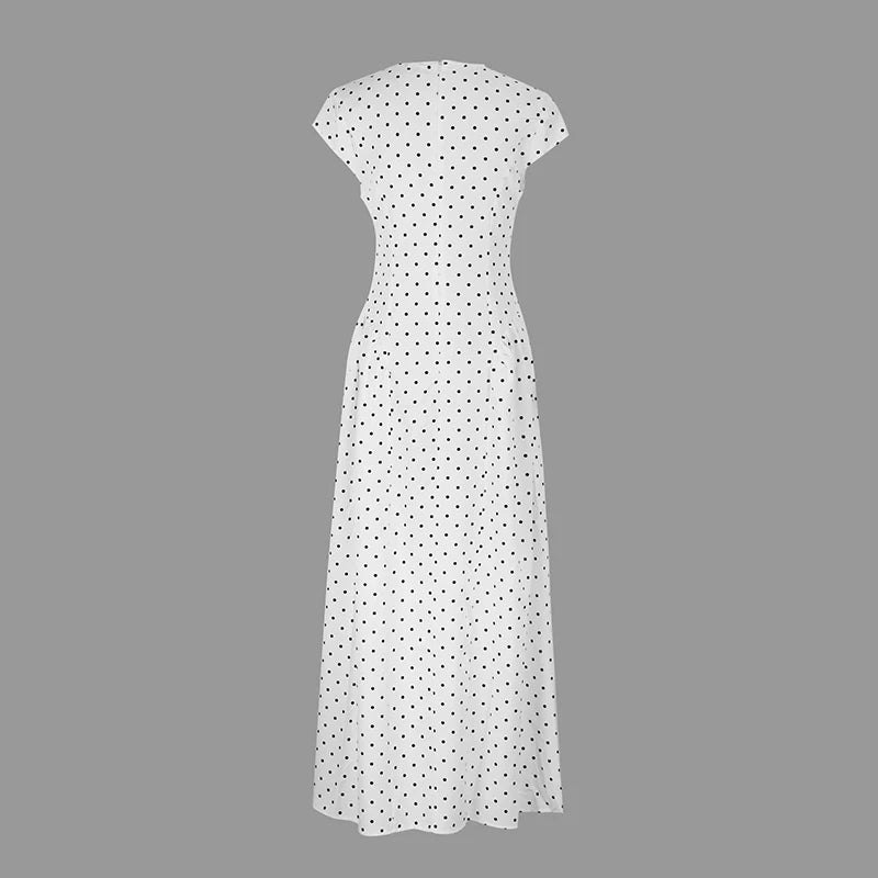 Women New Long Dresses Summer Elegant Upgraded Version Casual Polka Dots Party Dress Graceful Holiday Casual Slim Female Dresses