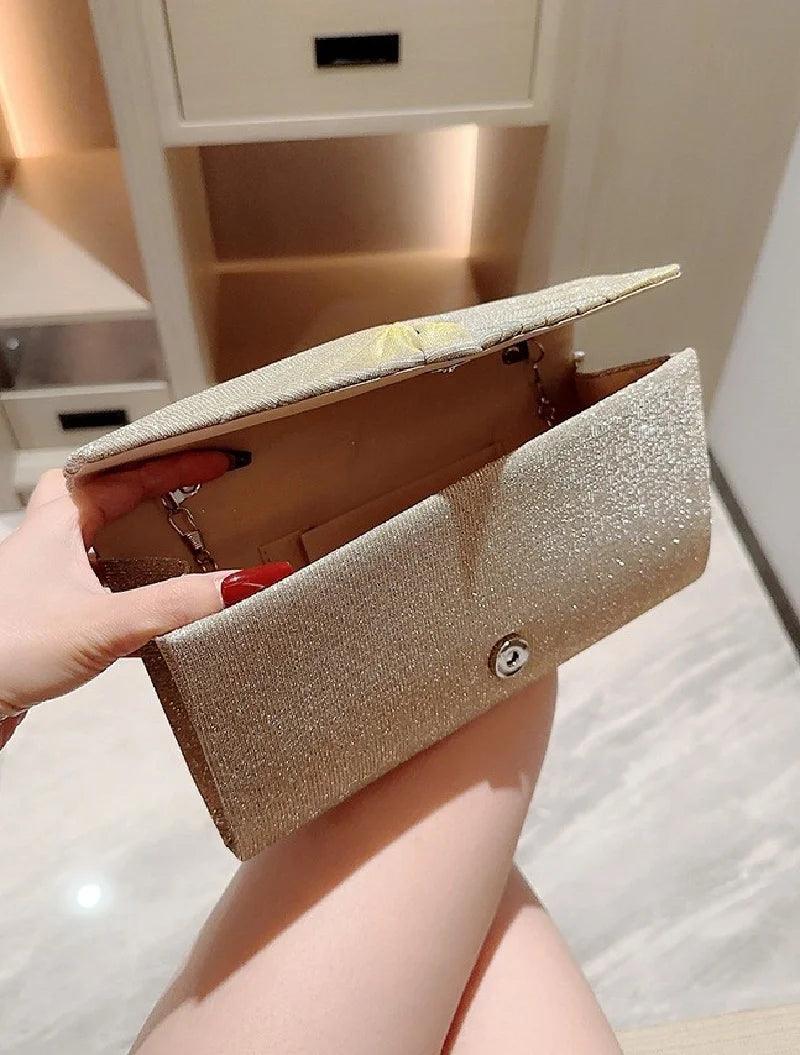 2024 Evening Clutch Bag For Women'S Fashion Shining Gold Silver Long Purse Wedding Party Banquet Bag Ladies Sequin Shoulder Bag - CRAVO ROSE