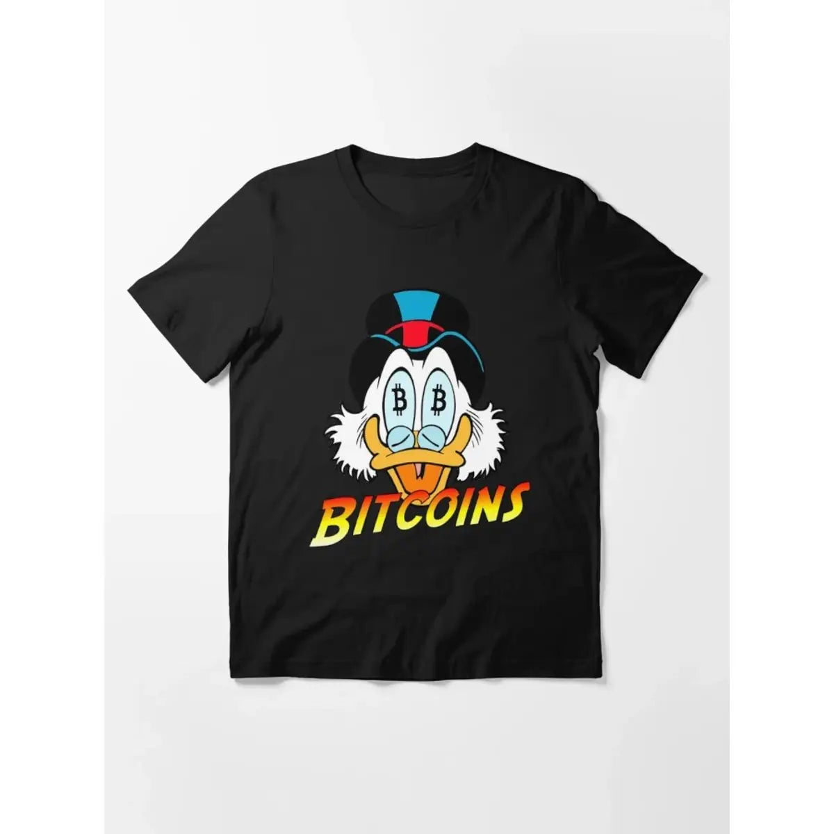 Men's T-shirt Uncle Scrooge Bitcoin Cartoon Short Sleeve Luxury Blouse