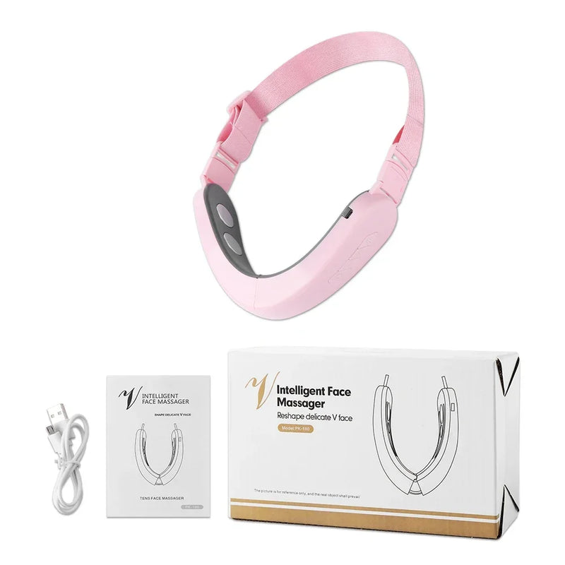 Dispositivo elétrico para lifting facial em V, terapia de fótons LED, microcorrente, endurecimento da pele, removedor de papada, massageador EMS para emagrecimento facial