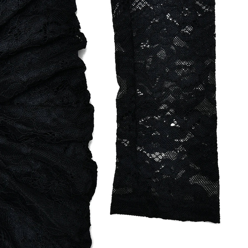 Fantoye Sexy See Through Lace Bandage Women Dress Black Long Sleeve Print Floral Dress Female Winter Slim Elegant Party Dresses