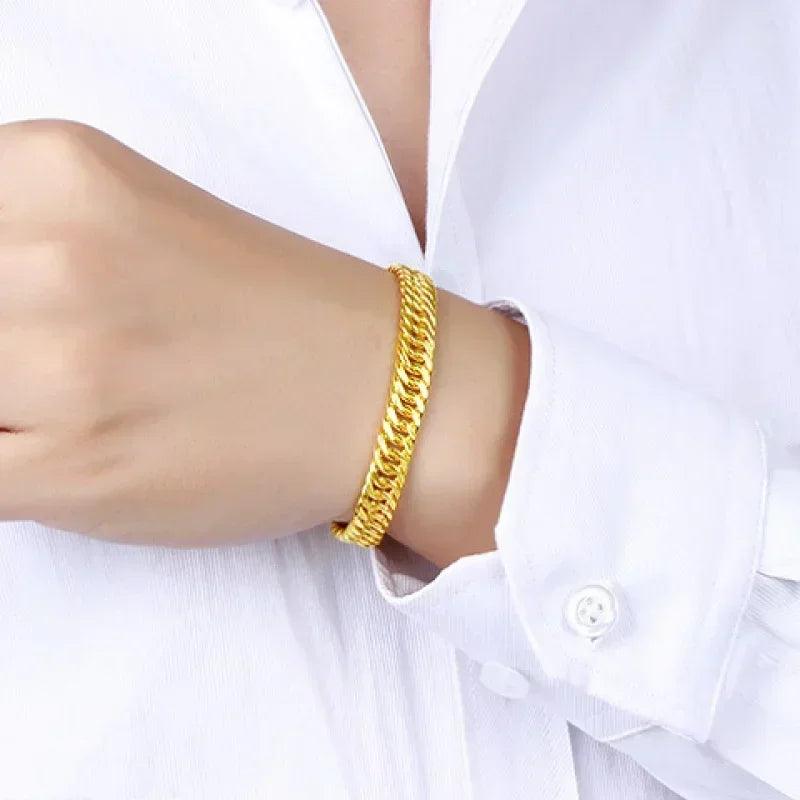 999 24K real gold bracelet men all the way to wealth real gold bracelet boss chain eight parties to wealth real gold bracelet - CRAVO ROSE