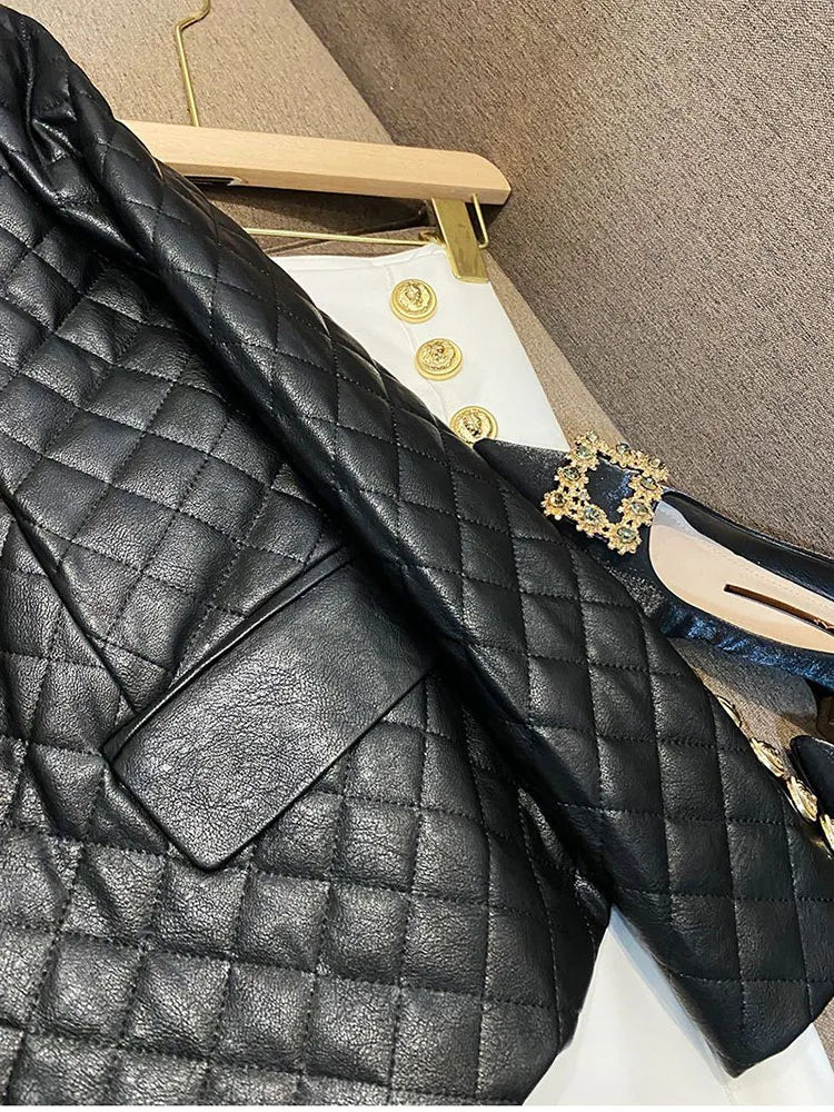 High-end Black Elegant Suit Jacket Ladies Casual Double Breasted Fashion Women's Blazer 2023 Office Work Casual Female Outerwear