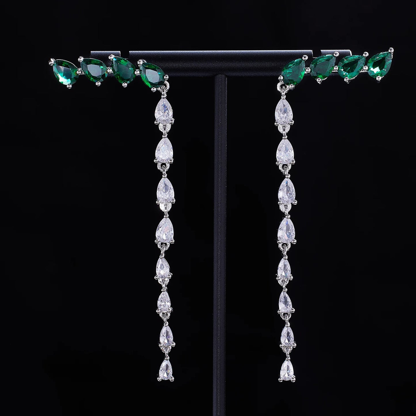 2023 Popular Luxury Droplet Cubic Zirconia Pendant Earrings for Women's Fashion Wedding Jewelry Gifts
