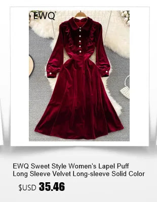 EWQ Elegant Style Chic Jumpsuit Women Solid Color Sleeveless Notched Irregular Patchwork Jumpsuits Winter Spring 2024 New SN5373