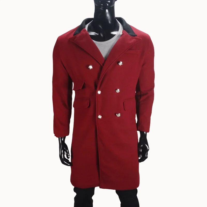 Coat Winter Men's Jackets Warm with Lining Men's Coat  X-Long Double Breasted Trench Multi-Pockets Male Clothing Eu Size M-XXL