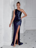 Vestido Formal Feminino Noite Baile Elegante Festa Convidado Do Casamento Celebridade Feminino Cetim Maxi Clube Usar Vestidos De Coquetel