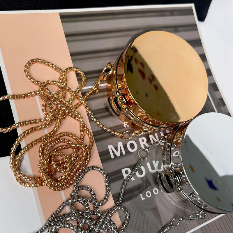 New Mini Acrylic Pancake Bags for Women Fashion Lens Mouth Red Envelope Designer Shoulder Bag Chain Diagonal Cross Accessory Bag