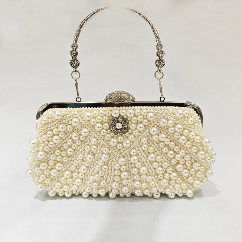 JXL Pearls Tassels Handbag Purse Clutch For Woman Luxury Beaded Evening Dresses Bags - CRAVO ROSE