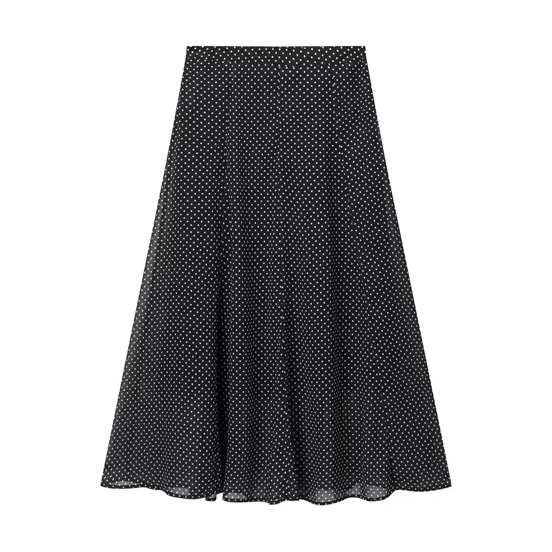 CharmChant Women's Polka Dot Sheer Chiffon Oversized Shirt & Maxi Skirt 2 Piece Set Spring 2026 Retro Elegant Chic Party Outfits