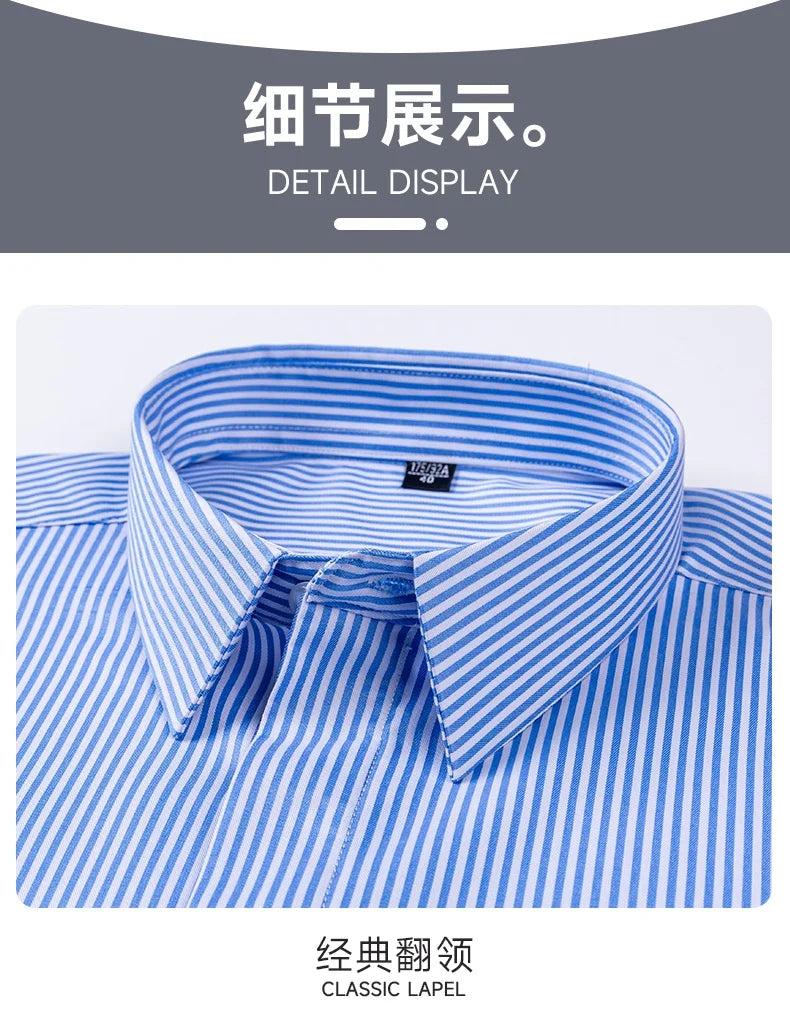 New Stretch Anti-Wrinkle Men's Shirt Modal Cotton Soft And Comfortable Business Social Tops Office Wear Easy Care Classic Style