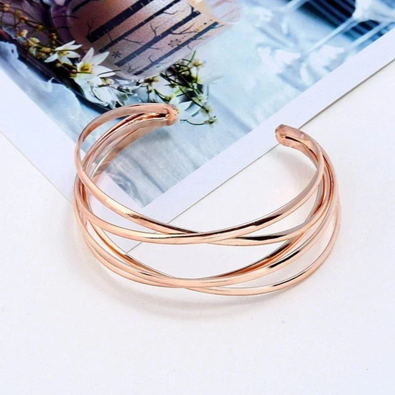 Punk Hollow Alloy Bangles for Women Gold Silver Color Cuff Bracelet Open Adjustable Arm Bracelets 2024 Summer Fashion Jewelry