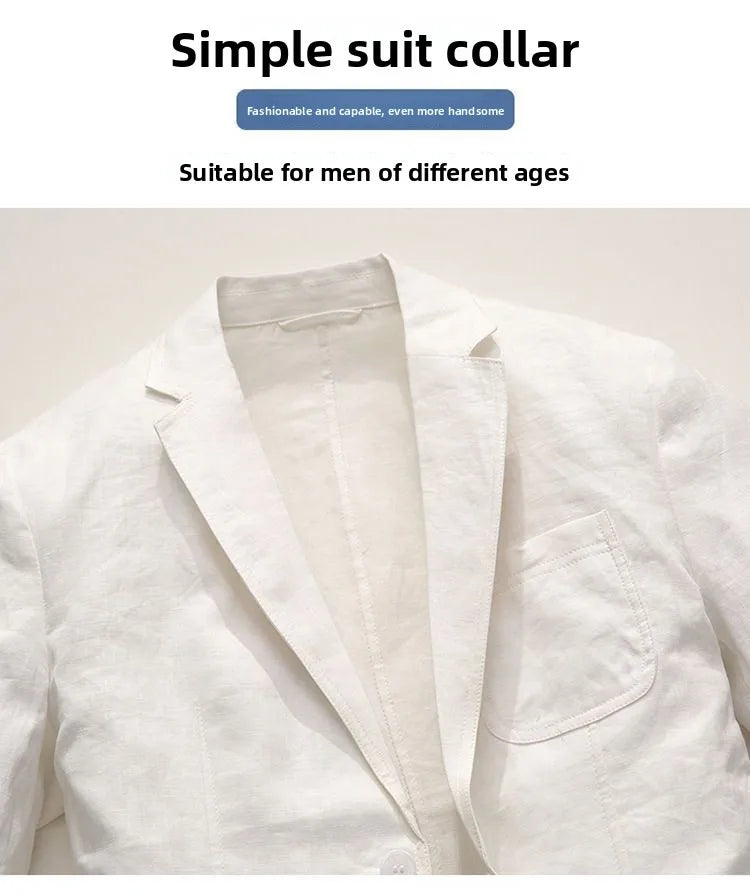 Linen Sun Protection Jacket Blazer - Men's Fashionable Business Casual Versatile and Comfortable Ice Sensation Breathable Blazer