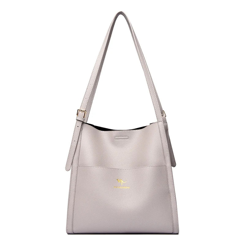 Bolsa de ombro feminina de couro de luxo, bolsa tiracolo fashion com axilas, bolsa carteiro para compras, bolsa grande de capacidade