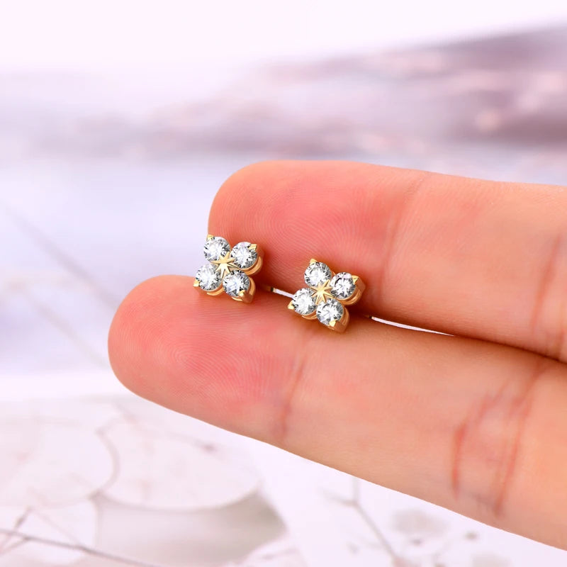 Colar e pulseira de moissanita Lnngy, prata esterlina 925, pingente de flor de quatro folhas, conjunto de joias de moissanita para presente de casamento