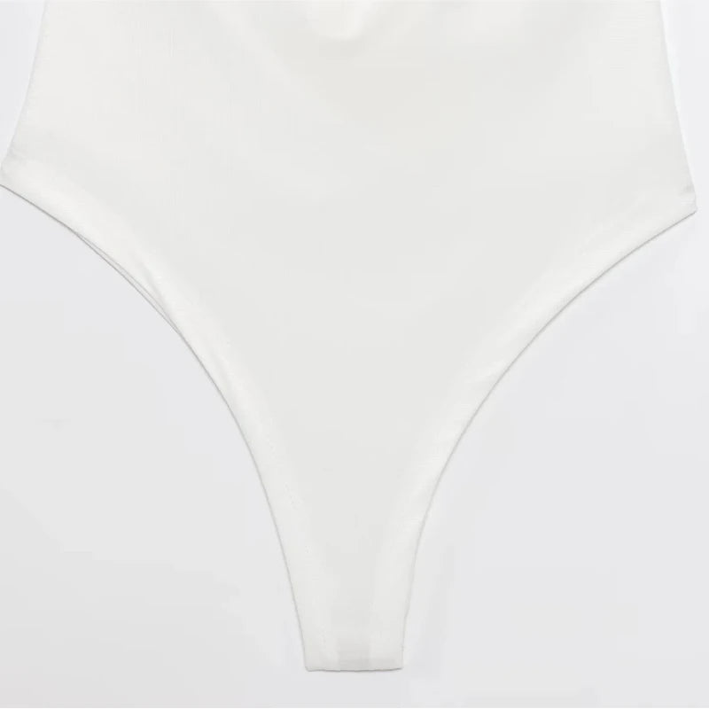 HXAO Bodysuit Women Summer Corset Slimming Body Off Shoulder Halter Sexy Body Ruched White Bodysuit Backless Brown Body Swimwear