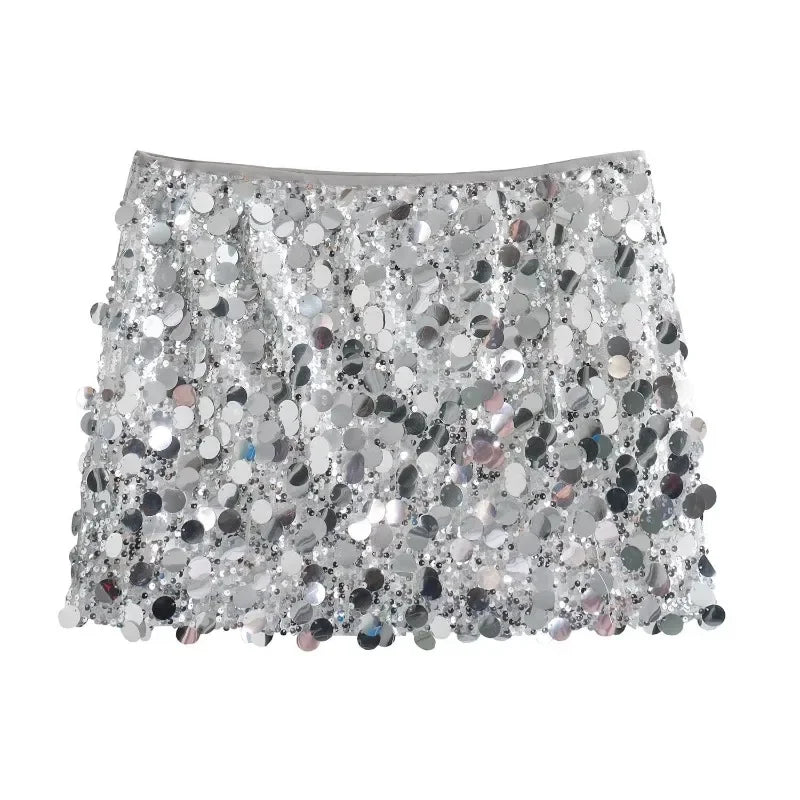 Mini Saias para Mulheres Roupas Moda Roupas Sexy Streetwear Dança Bling Lantejoulas Garotas Gostosas