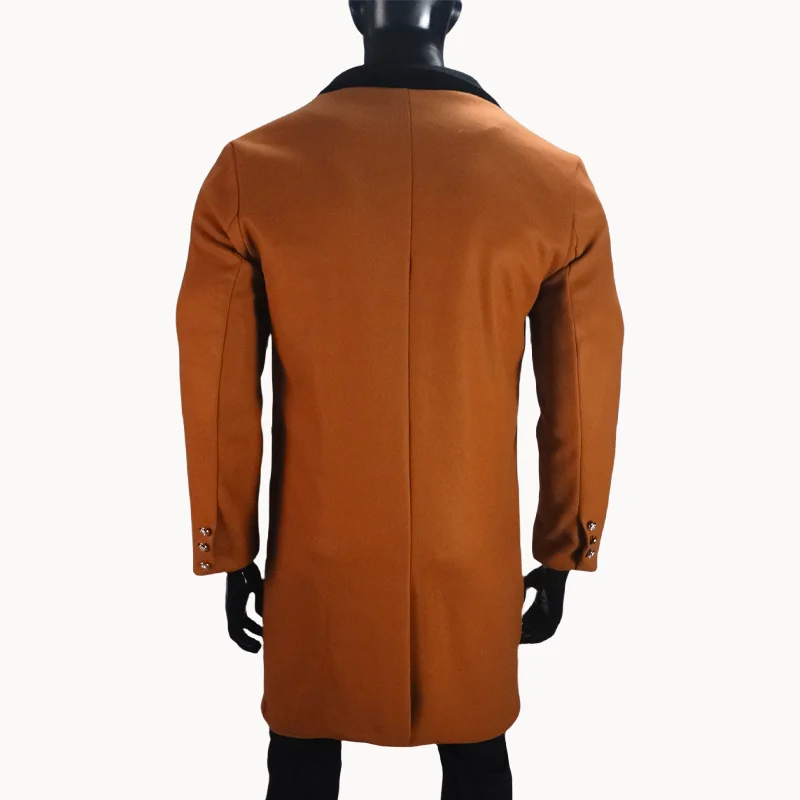 Coat Winter Men's Jackets Warm with Lining Men's Coat  X-Long Double Breasted Trench Multi-Pockets Male Clothing Eu Size M-XXL