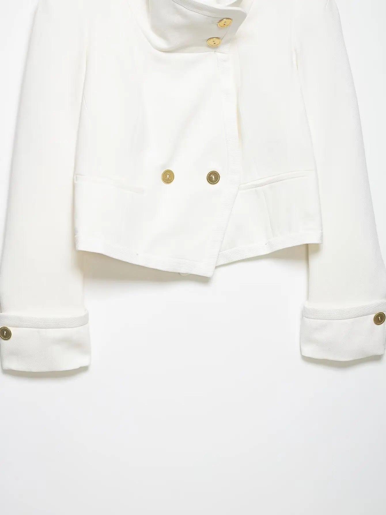 Spring New Women Stand Collar Street Jacket Casual Long Sleeve Button Solid Color Jacket Simple Style Commuter Clothing Female
