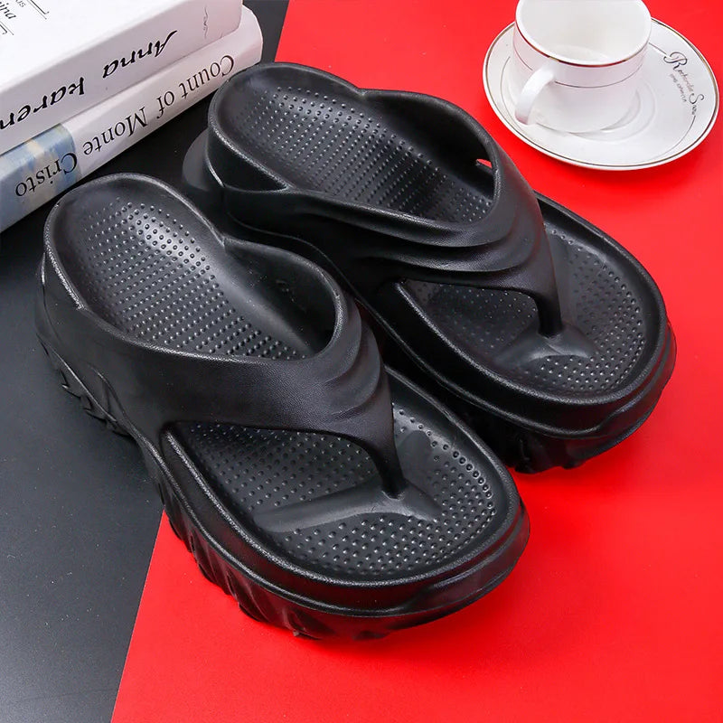 Women 10cm Increased Wedges Slippers 2024 Summer Breathable Casual Platform Slides Shoes for Women Light Slip on Female Sandals