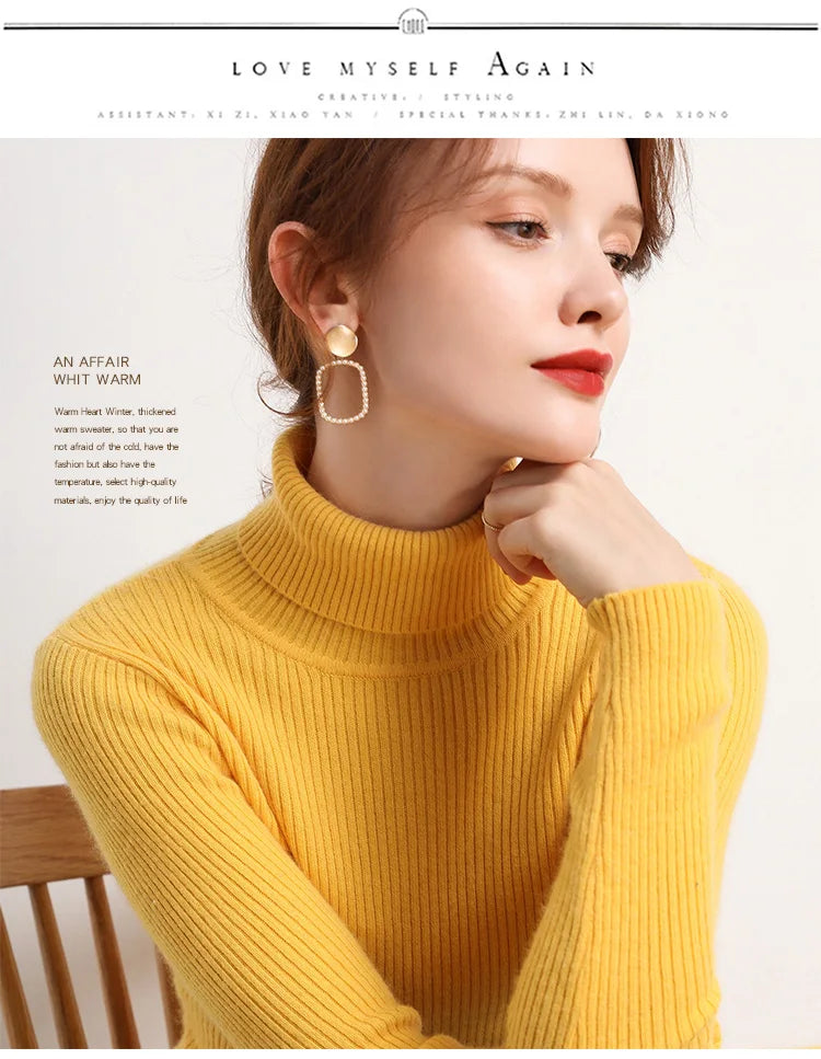 Heliar Women Fall Turtleneck Sweater Knitted Soft Pullovers Cashmere Jumpers Basic Soft Sweaters For Women 2026 Autumn Winter