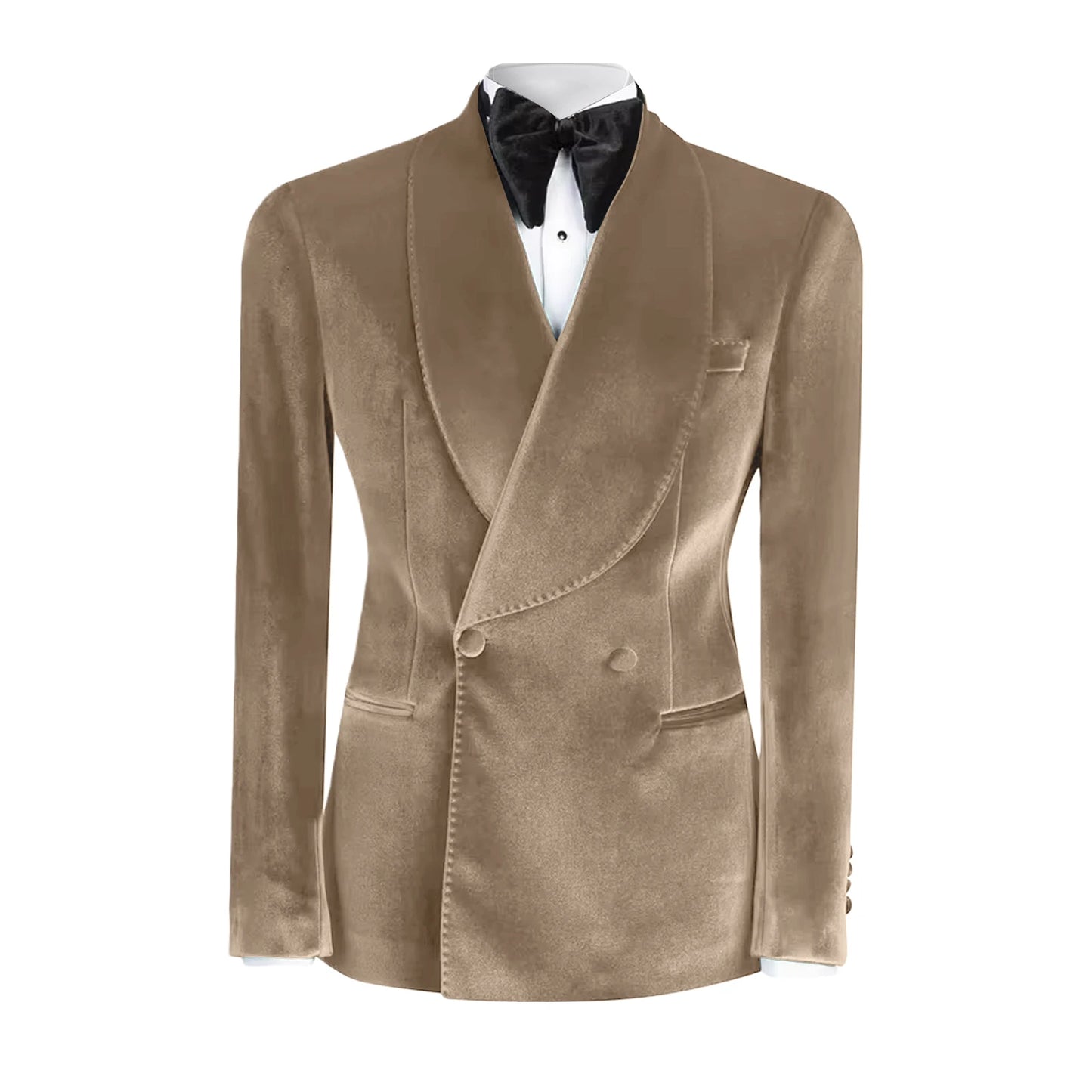 Formal Velvet Men's Suits Blazer Double Breasted Jacket 1 Piece Elegant Slim Fit Male Clothing Wedding Men Business Casual Coats