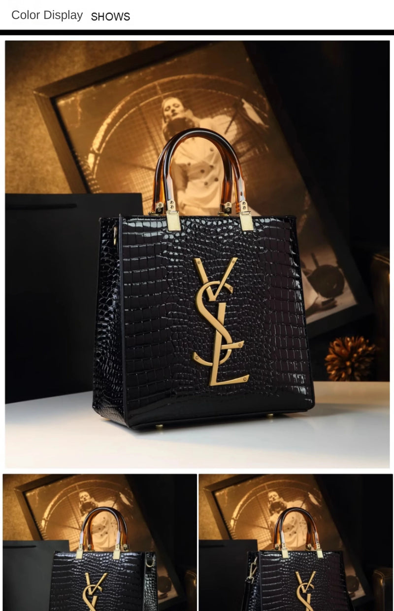 Genuine Leather Women Handbags Alligator Pattern Large Capacity Tote Bag Fashion Mother Bag 2025 New All-match Portable Bags