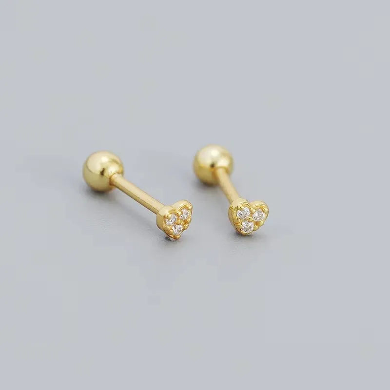 Novos brincos de coração  brincos hipoalergênicos de cartilagem e hélice, acessórios para piercings