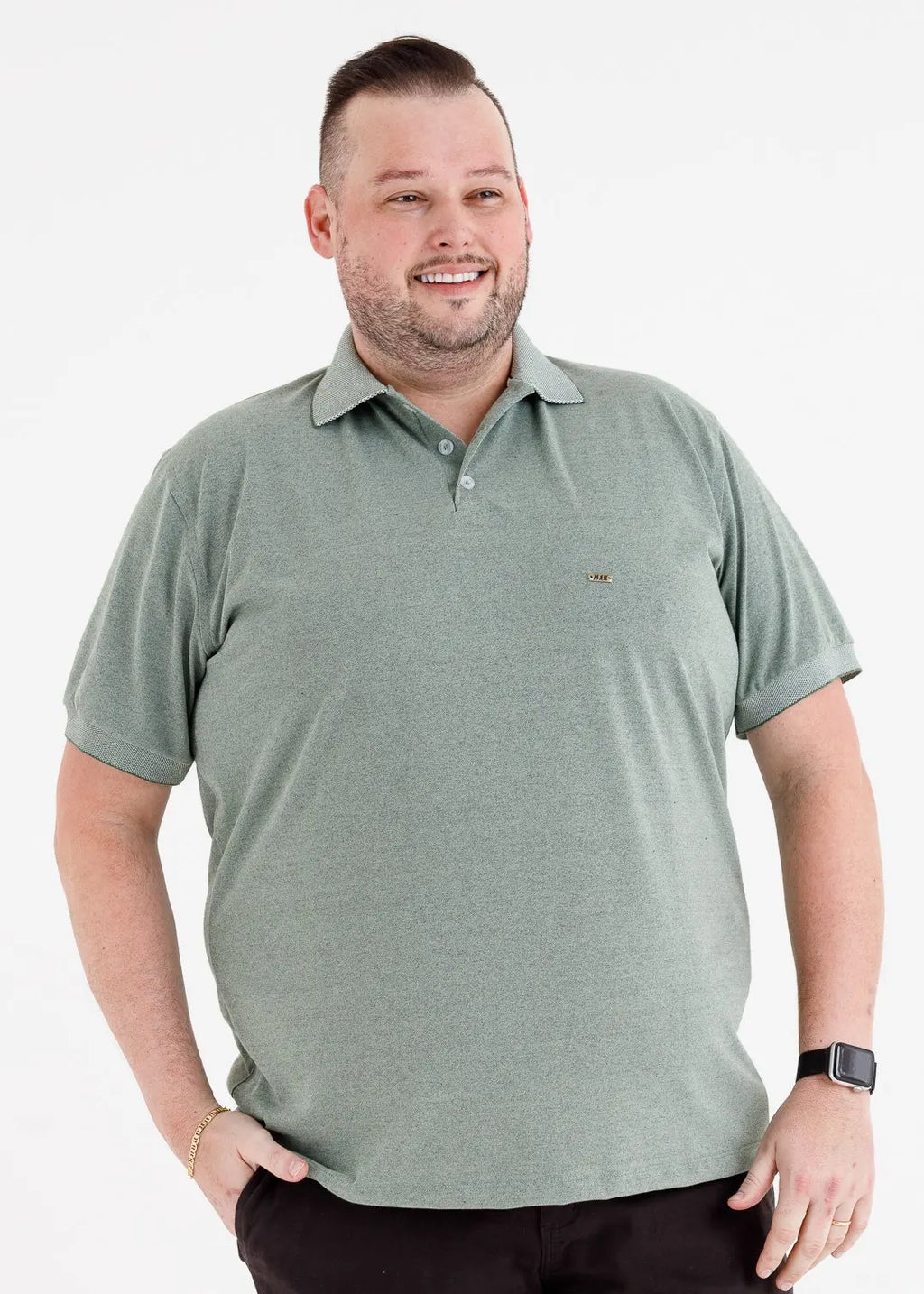 Plus Size Mixed Polo Shirt