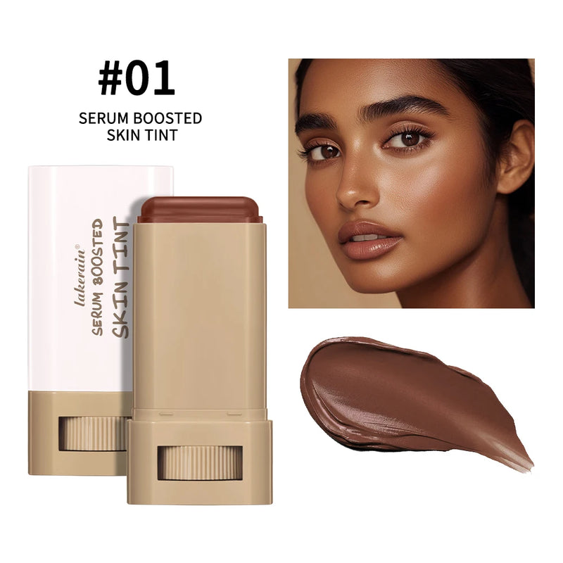 Base em bastão Balm Serum Boosted Skin Tint Base em bastão Suave Plumper Alta Cobertura Base Bronze para Viagem Make