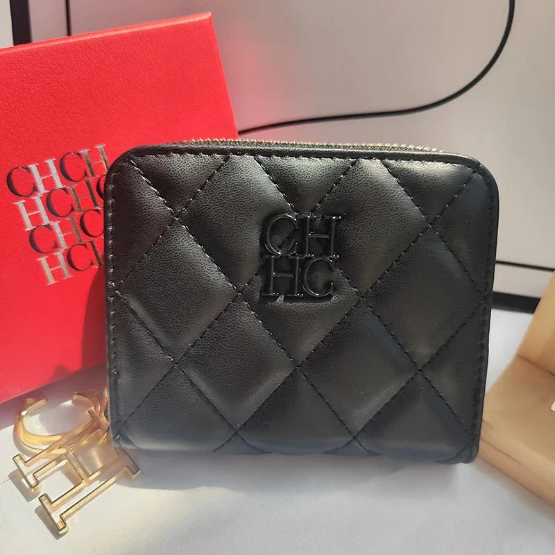 CH Exquisite Brand Logo Women's Wallet New Exquisite Luxury Short Style Solid Color Coin Women's Wallet High Quality PU Material