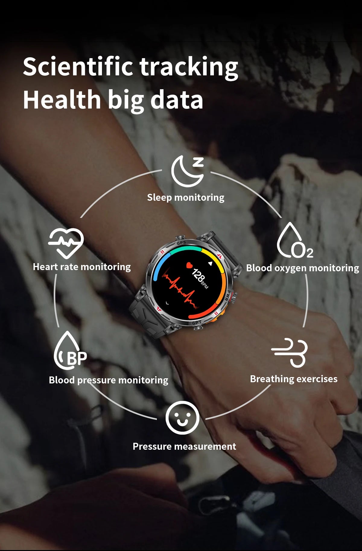 2025New Military T-Rex3 Ultra GPS SmartWatch Built in GPS Compass Altimeter Barometer 5ATM Waterproof 650mAh Sports Bracelet Men