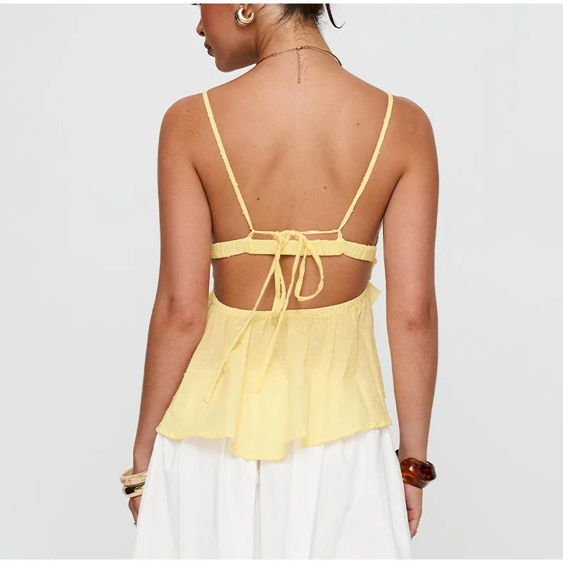 Blusa de chiffon com babados e manga comprida, blusa feminina casual solta, gola V, manga comprida, blusa de rua, primavera/verão 2025