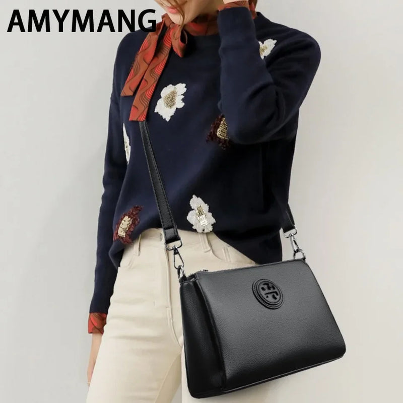 Versatile PU Crossbody Bag for Women Stylish High Quality Brand Design Zipper Solid Color Pattern Casual Daily Use Shoulder Bag