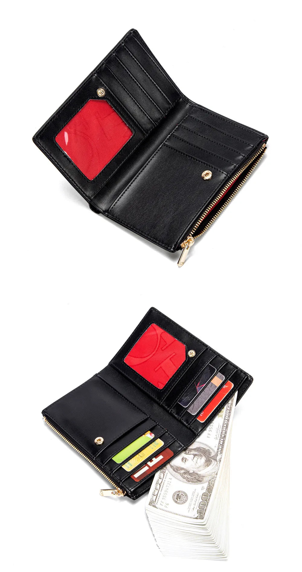 CH Luxury Wallet Card Leather Zipper Letter Printed Short Women's Handbag 2026 Trendy Coin Storage Bag