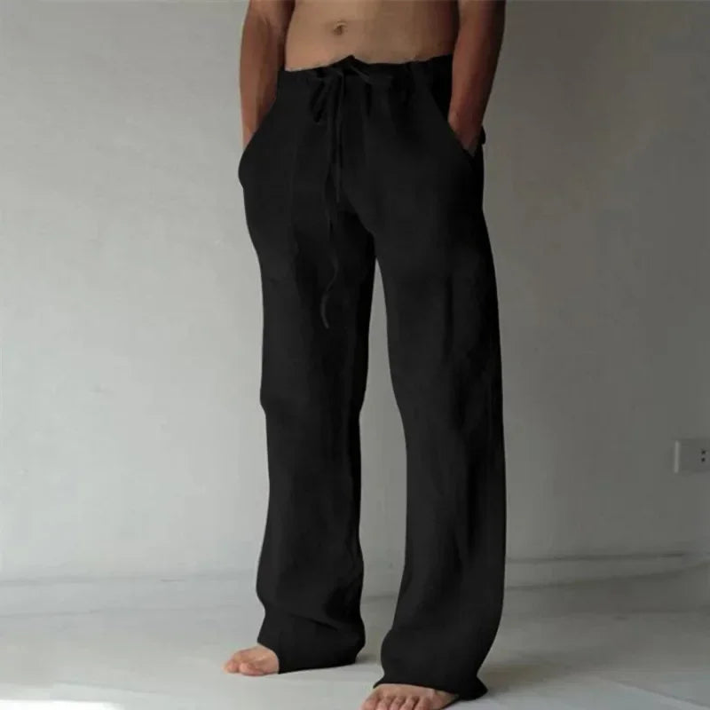 ropa hombre baggy pants Men's Cotton Linen Casual Pants Breathable Trousers Fitness Streetwear Clothing Jogging Autumn Summer
