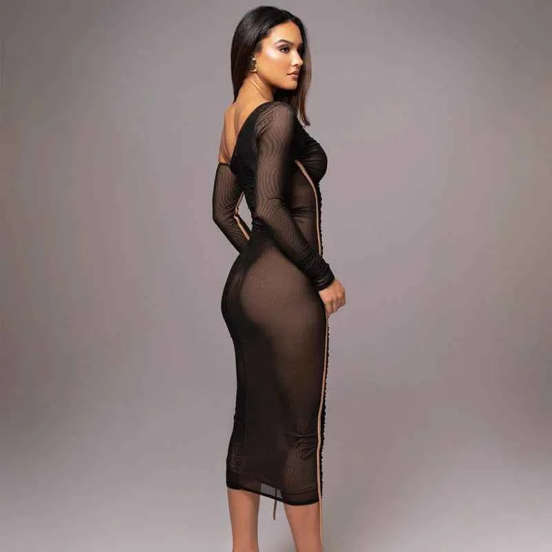 European American Temperament Elegant Aesthetics Slim Hip Long Sleeve Ribbon Dress Summer Fashion INS Casual Women Evening Dress