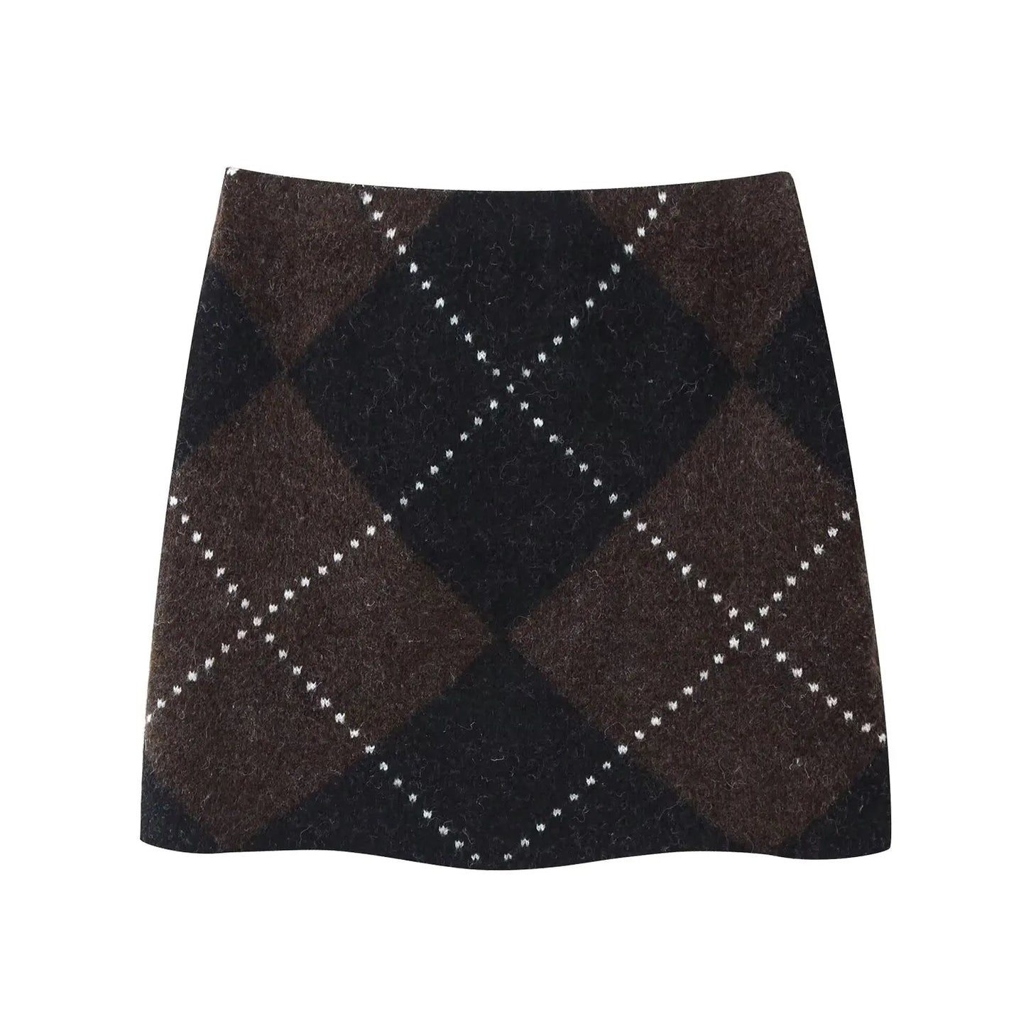 NLZGMSJ Women Knitted Sets 2025 Autumn Winter Wrist Sleeve Slim Plaid Sweater Cardigan Jacket Crop Top Mini Skirt Suits