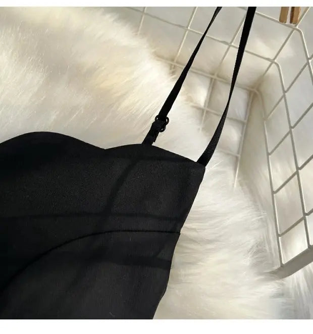 Elegant V-Neck Strap Dress Casual High Waist Slimming One-Piece Wide Leg Pants Long Loose Fitting Women's Online Exclusive