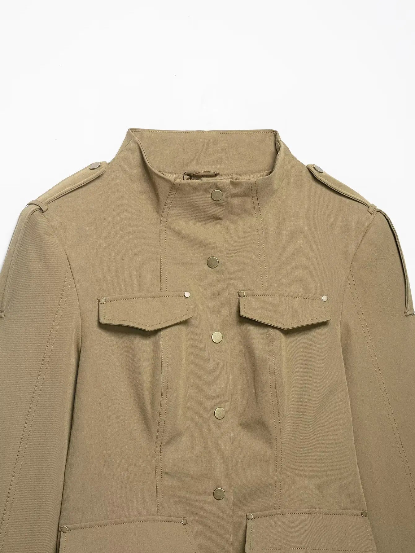 HH Women New Fashion Long Sleeve khaki Coat Pocket Single Breasted Slim Casual Jacket 2026 Spring Ladies Street Elegant Coats