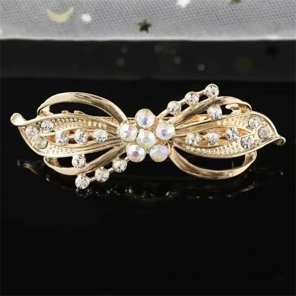 Korean Shiny Rhinestone Hair Clip for Girls Women Fashion Sweet Exquisite Pearl Flower Hairpin Hair Claw Hair Accessories